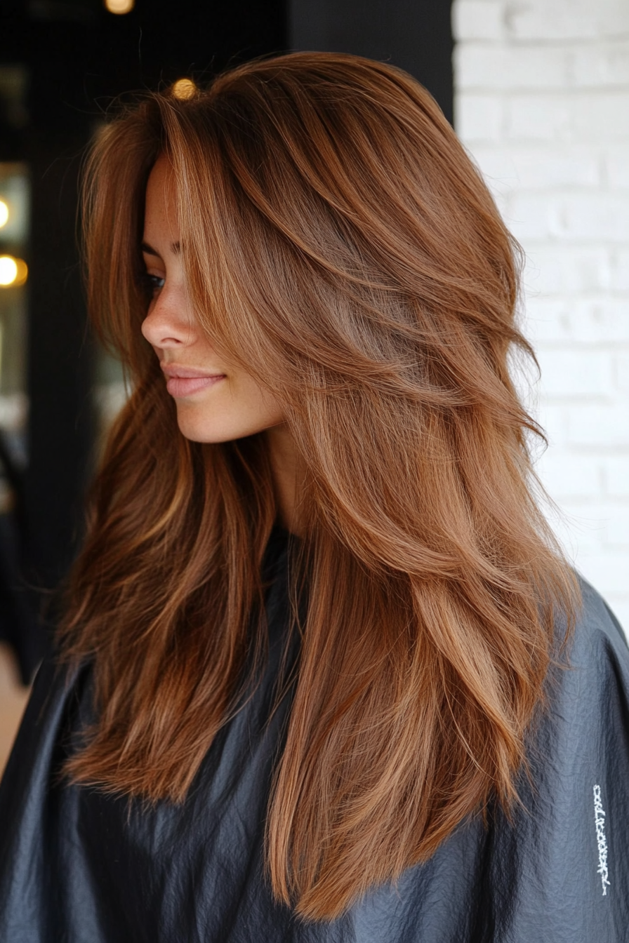 1. Soft Feathered Layers in Chestnut Brown (Long Haircuts For Thick Hair) - Long Haircuts For Thick Hair