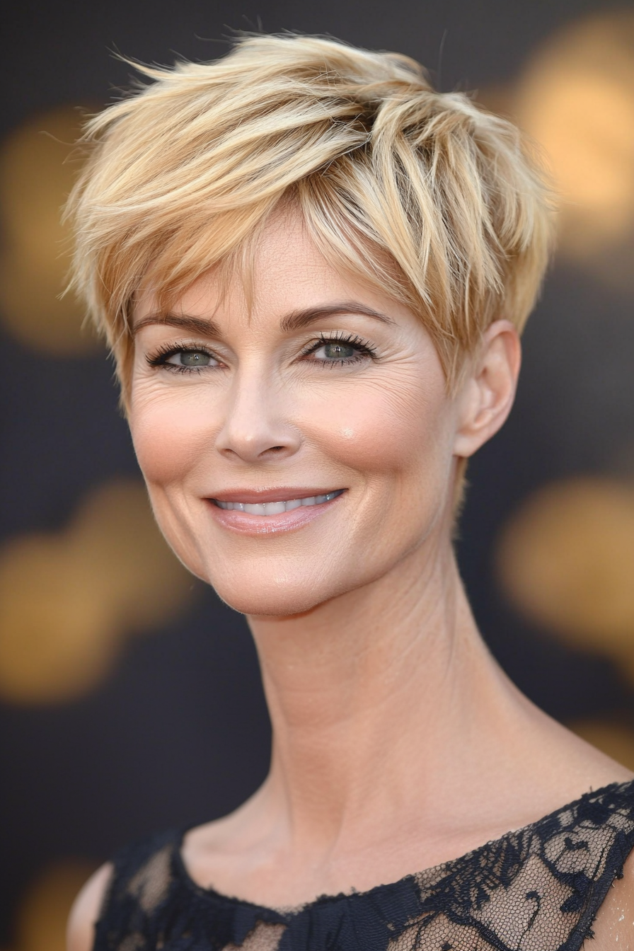 9. Pixie Bob in Golden Blonde (Pixie Haircuts For Women Over 50) - Pixie Haircuts For Women Over 50