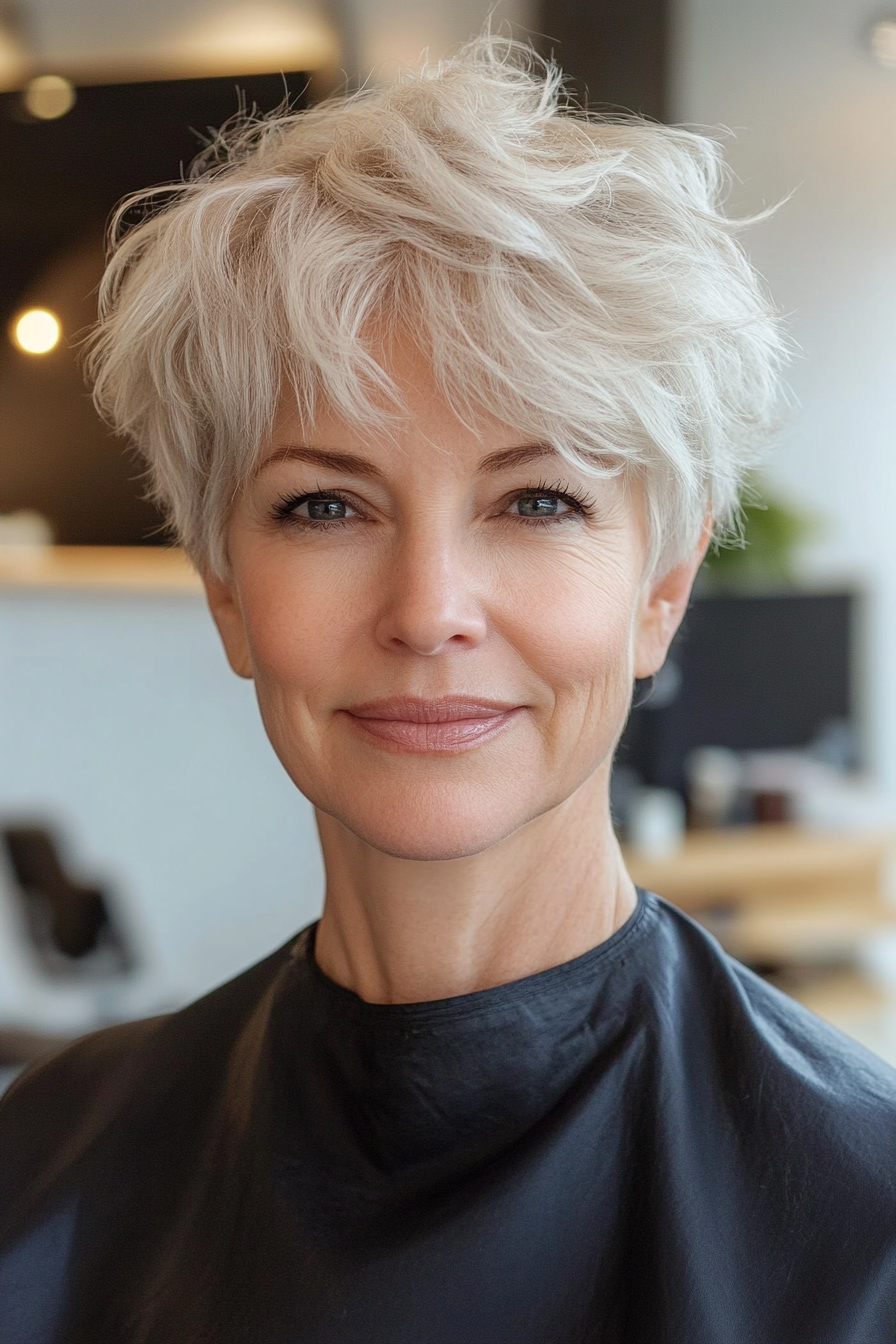 11. Wavy Pixie in Light Ash Blonde (Pixie Haircuts For Women Over 50) - Pixie Haircuts For Women Over 50
