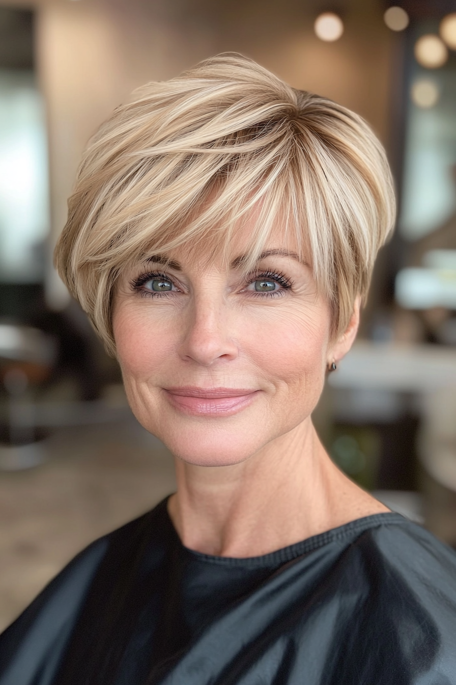 14. Grown-Out Pixie in Sandy Blonde (Pixie Haircuts For Women Over 50) - Pixie Haircuts For Women Over 50