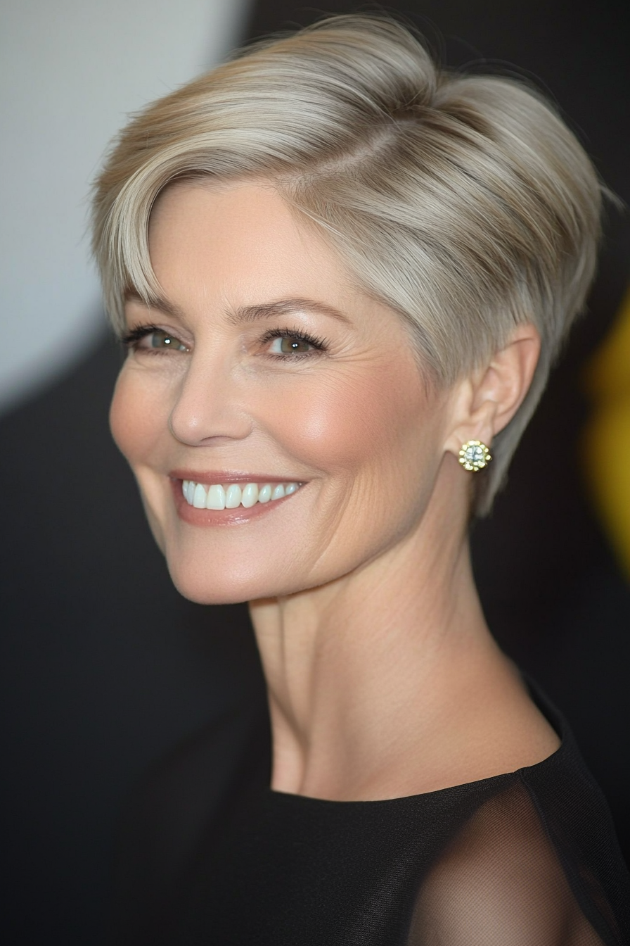 3. Classic Crop in Ash Blonde (Short Hairstyles For Women Over 60 With Thin Hair) - Short Hairstyles For Women Over 60 With Thin Hair