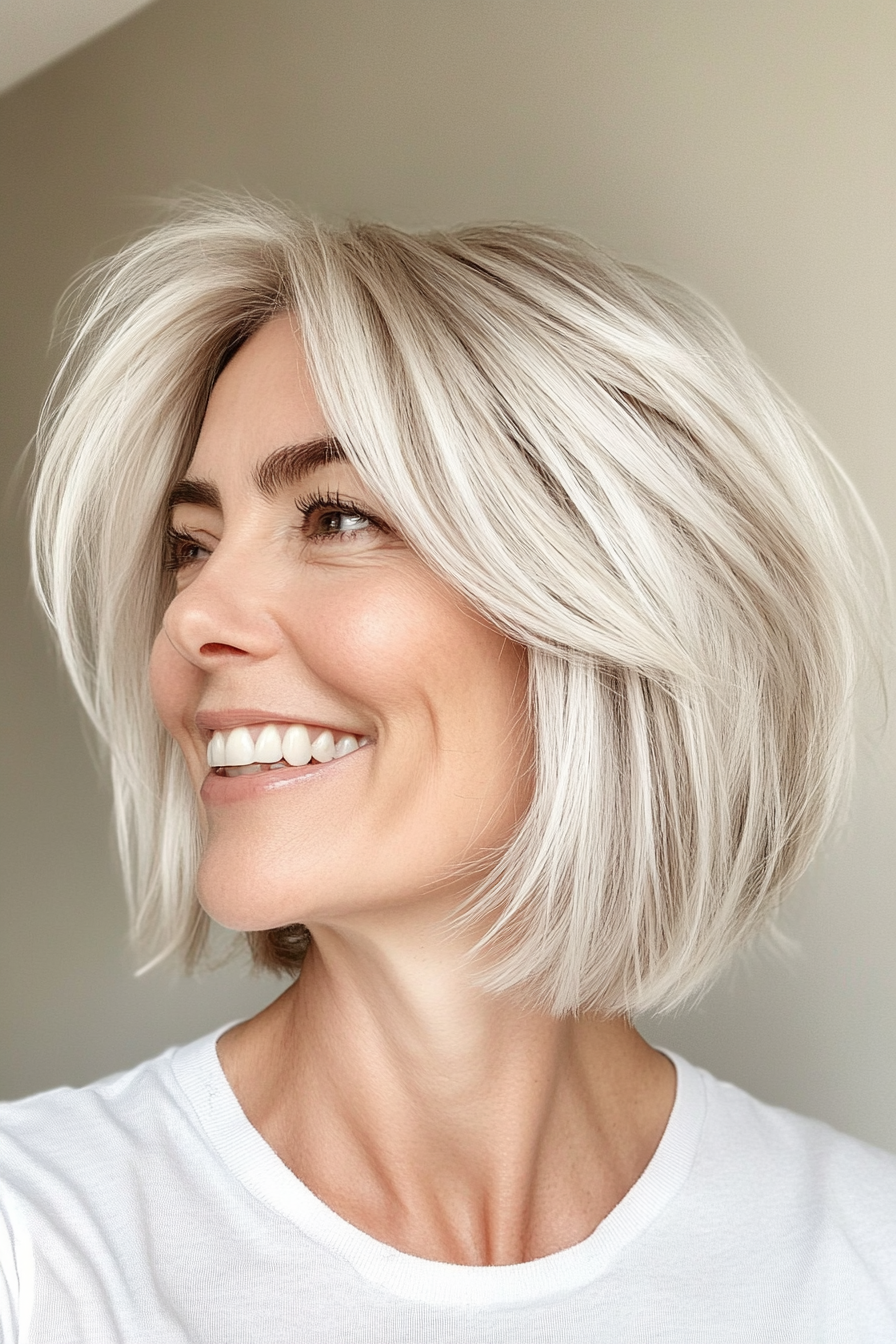 5. Wispy Bob in Soft Pearl Blonde (Short Hairstyles For Women Over 60 With Thin Hair) - Short Hairstyles For Women Over 60 With Thin Hair