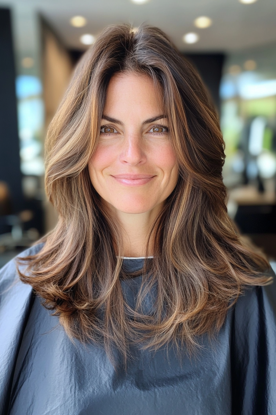 2. Coastal Shag – Warm Brunette (Beach Hairstyles) - Beach Hairstyles