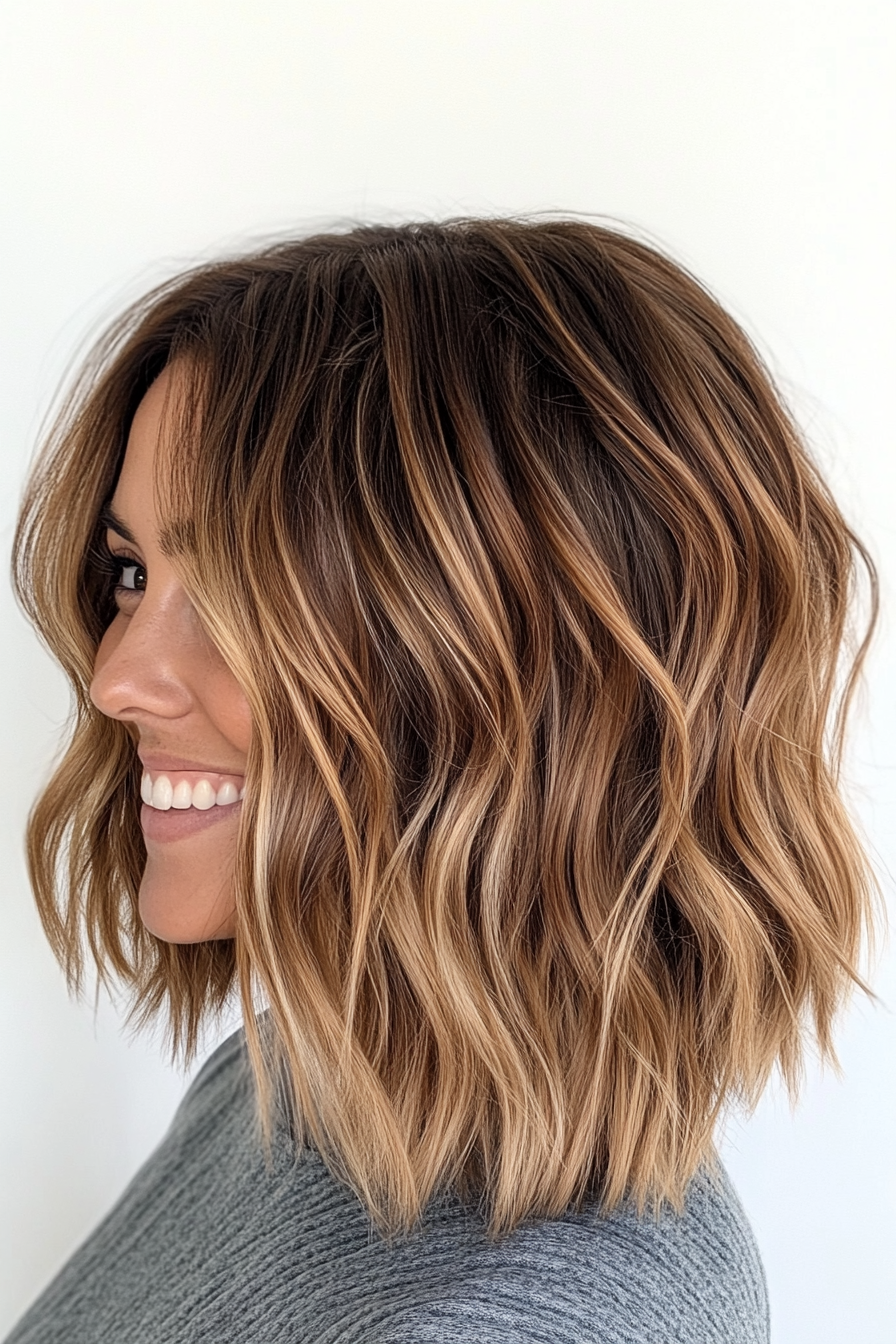 13. Surfer’s Bob – Caramel Brown (Beach Hairstyles) - Beach Hairstyles