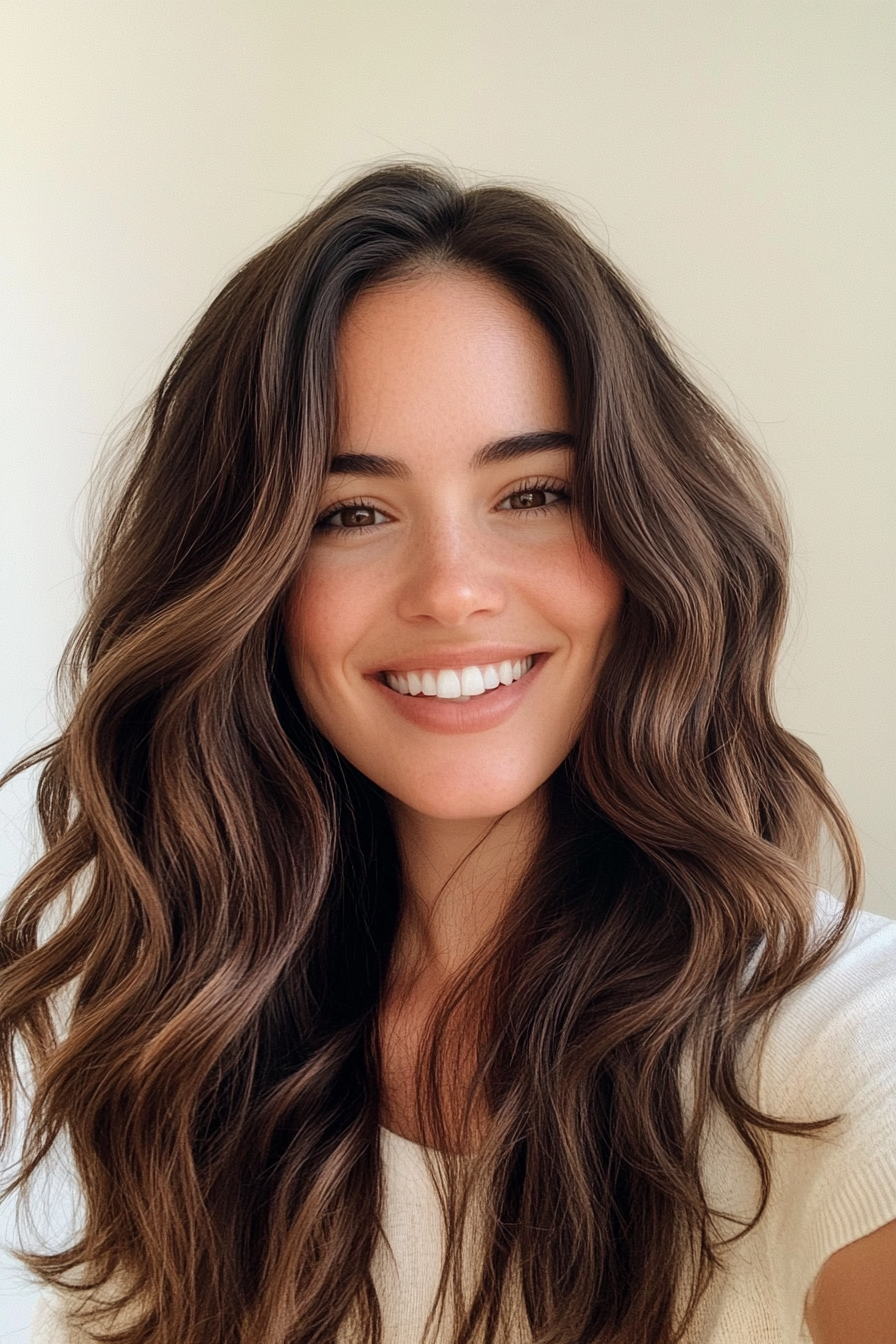 16. Seafoam Waves – Dark Ash Brown (Beach Hairstyles) - Beach Hairstyles