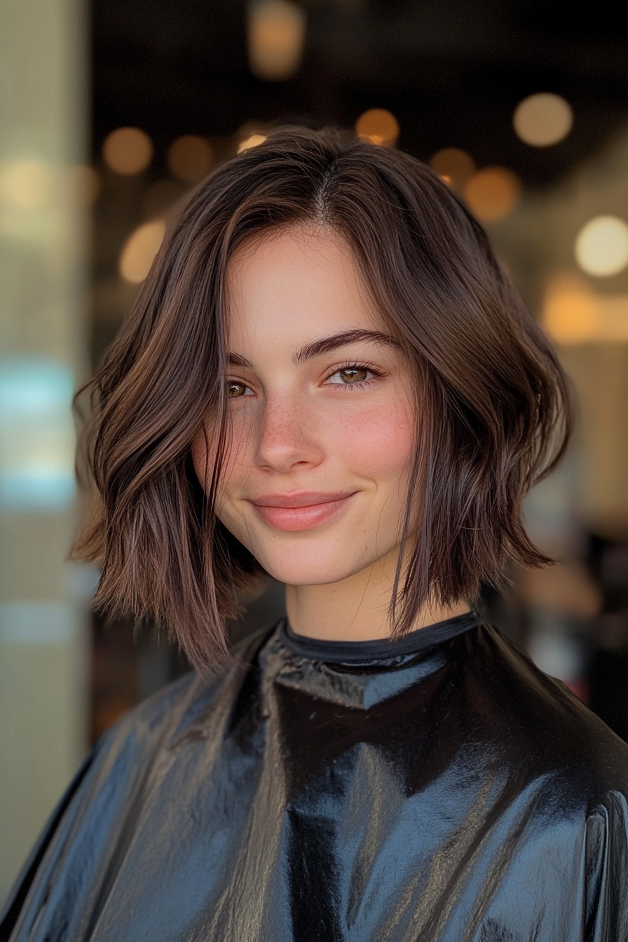 18. Coastal Crop – Warm Dark Brown (Beach Hairstyles) - Beach Hairstyles