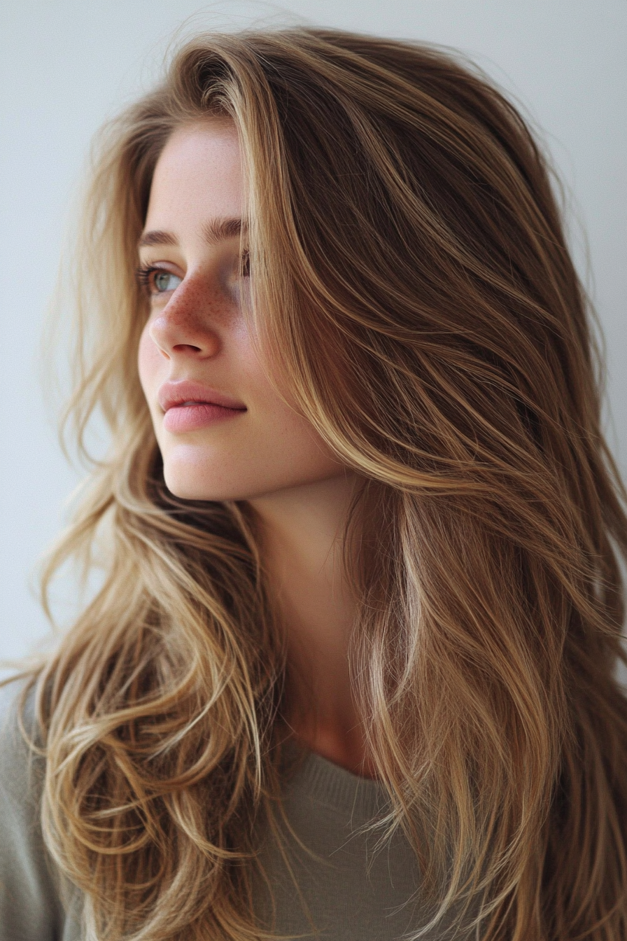 21. Sunkissed Layers – Medium Golden Brown (Beach Hairstyles) - Beach Hairstyles