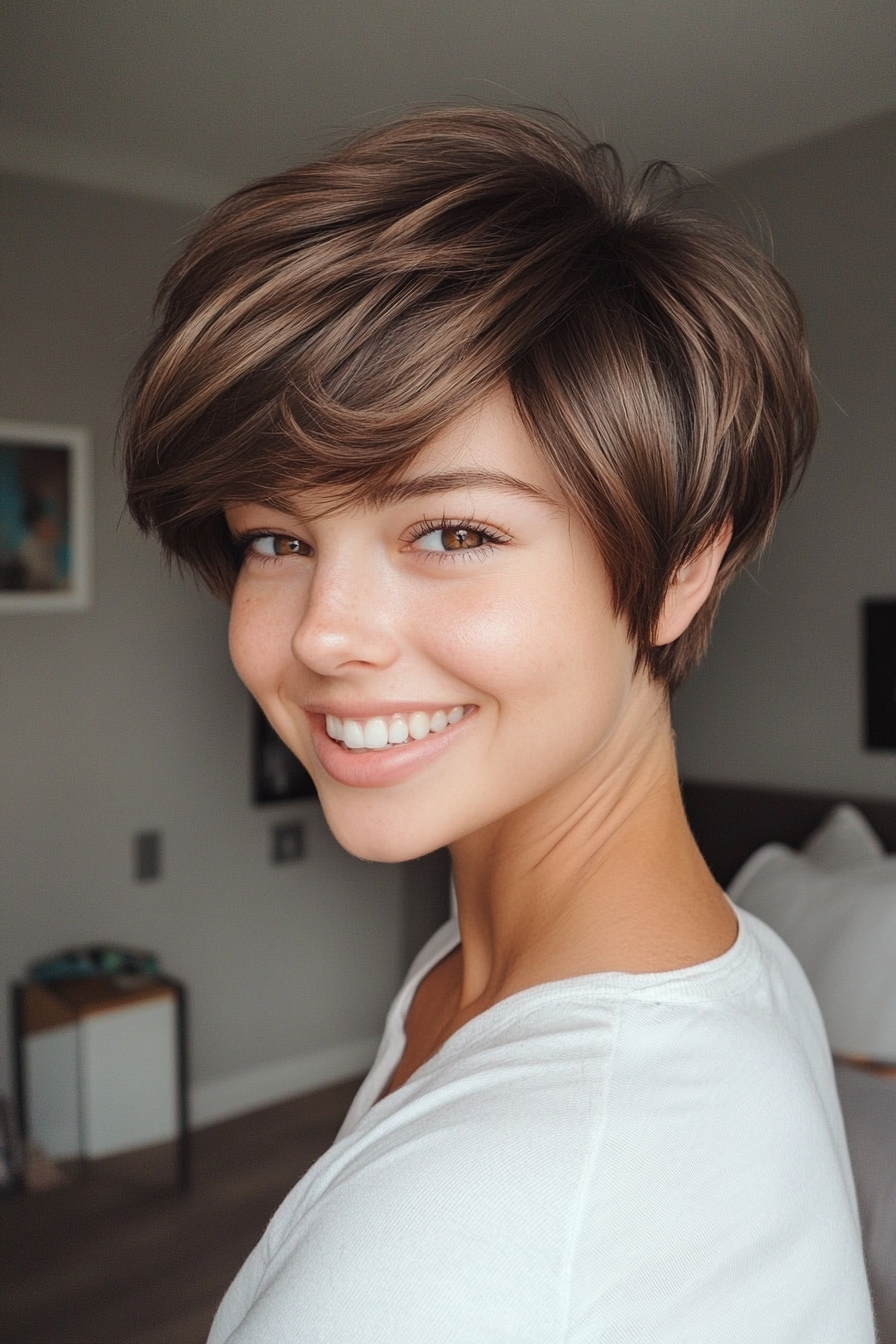 22. Tropical Pixie – Dark Mocha Brown (Beach Hairstyles) - Beach Hairstyles