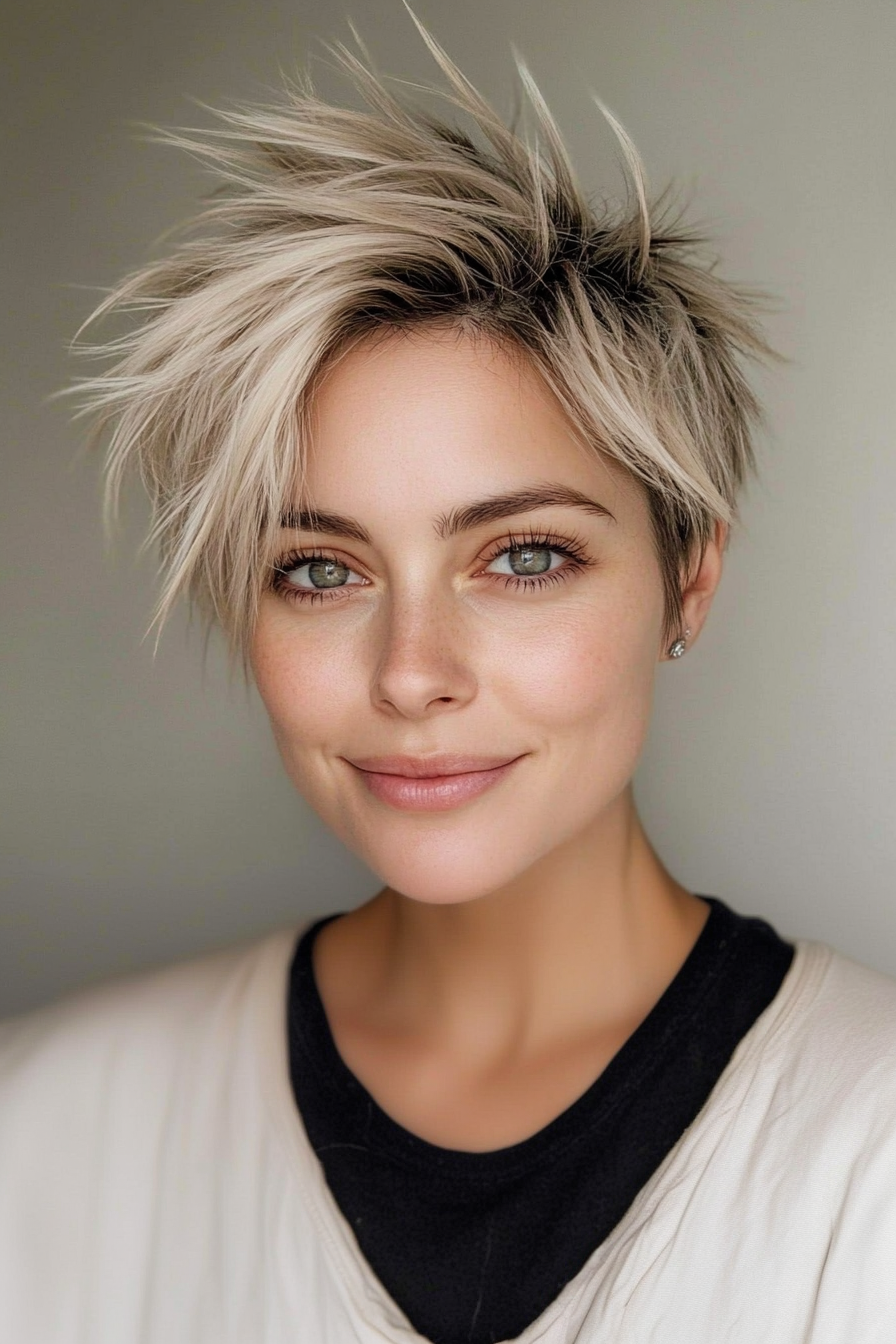 4. Tousled Spiky Bob in Ash Blonde (Short Spiky Haircuts For Fine Hair) - Short Spiky Haircuts For Fine Hair