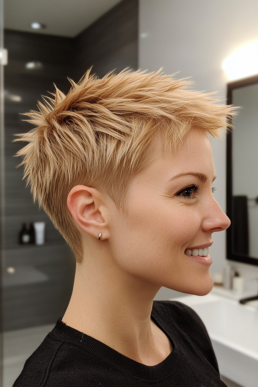 8. Short Razor-Cut Spikes in Golden Blonde (Short Spiky Haircuts For Fine Hair) - Short Spiky Haircuts For Fine Hair