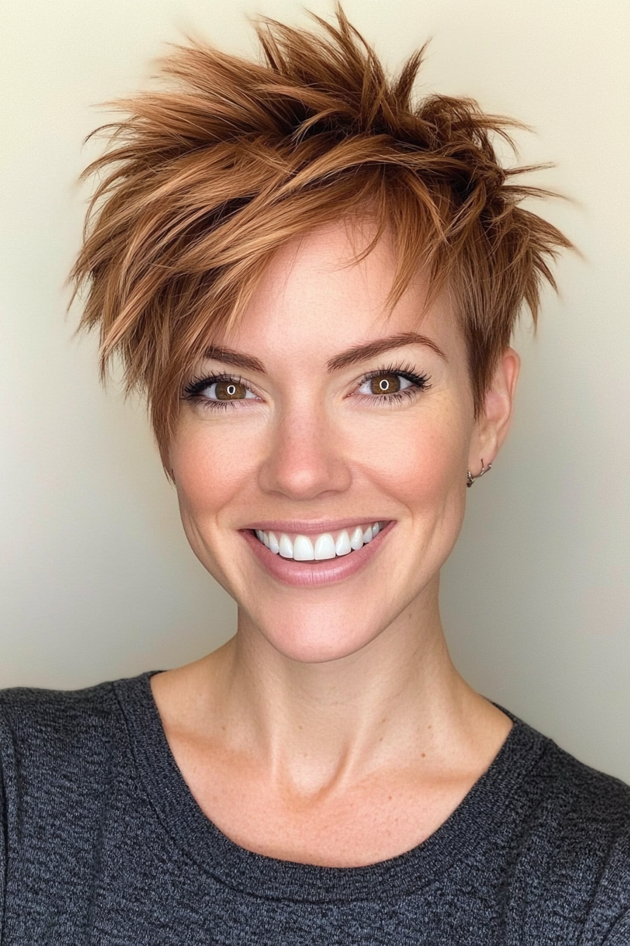 9. Soft Spiky Crop in Light Chestnut Brown (Short Spiky Haircuts For Fine Hair) - Short Spiky Haircuts For Fine Hair