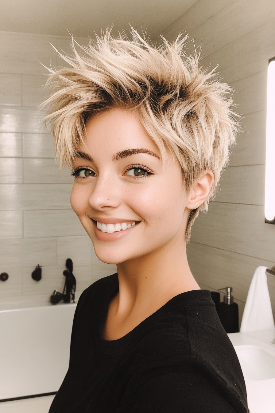 11. Modern Shaggy Pixie in Sandy Blonde (Short Spiky Haircuts For Fine Hair) - Short Spiky Haircuts For Fine Hair