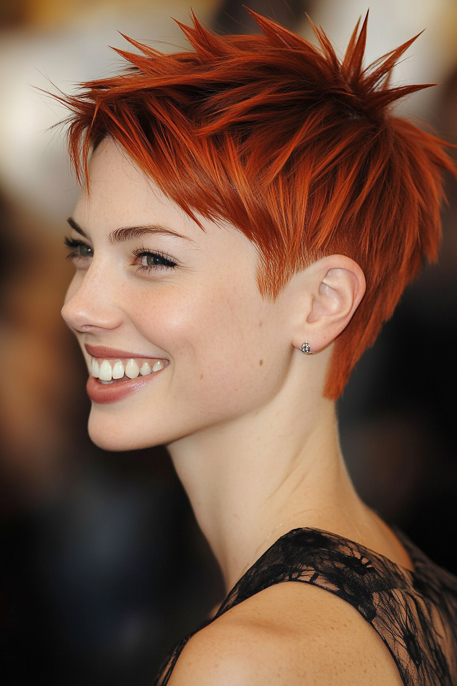 16. Softly Spiked Crop in Rich Copper Red (Short Spiky Haircuts For Fine Hair) - Short Spiky Haircuts For Fine Hair