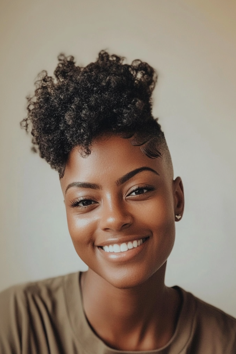 12. Short Frohawk in Deep Mocha (Short Hairstyles For Black Women) - Short Hairstyles For Black Women