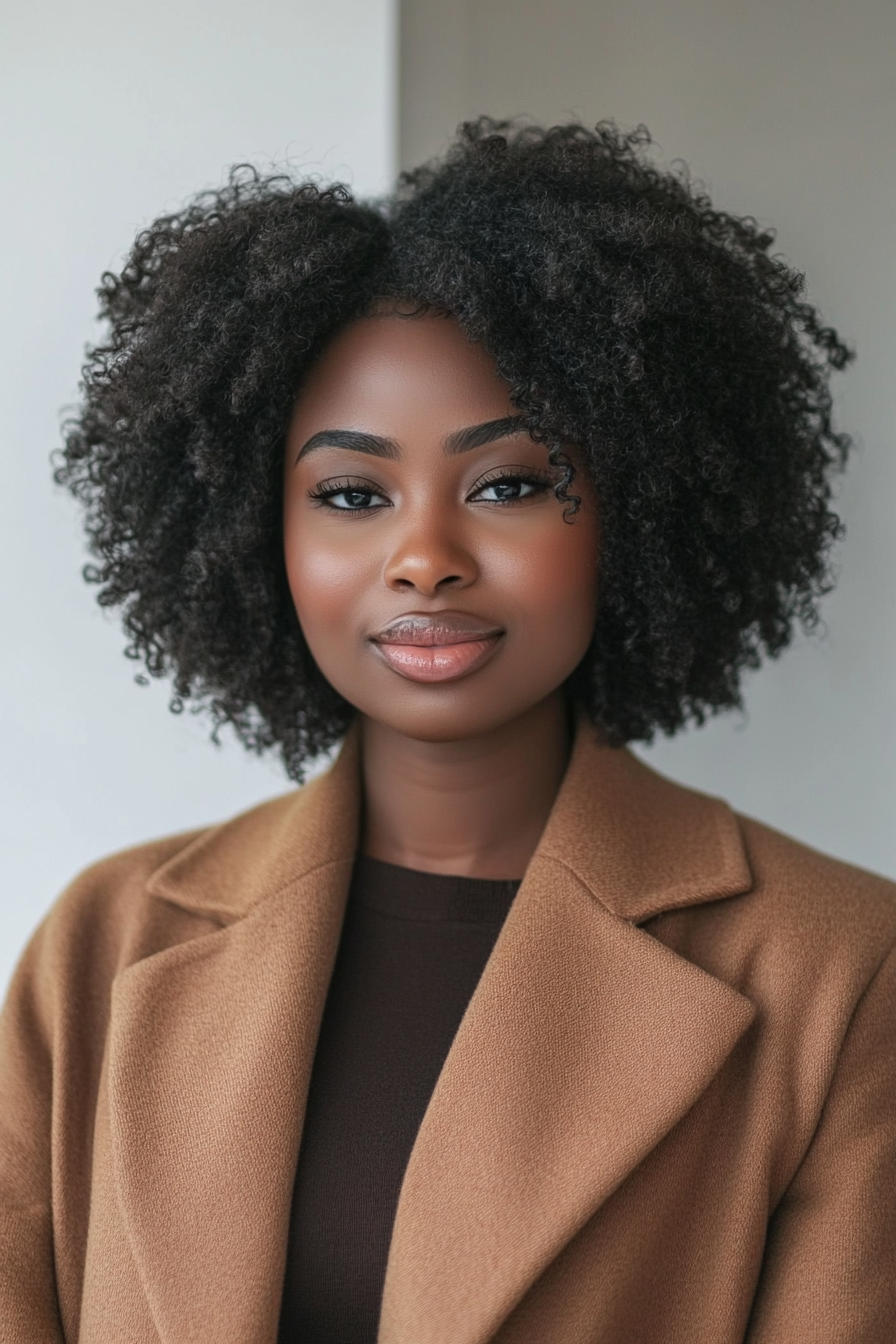 21. Classic Afro in Natural Umber (Short Hairstyles For Black Women) - Short Hairstyles For Black Women