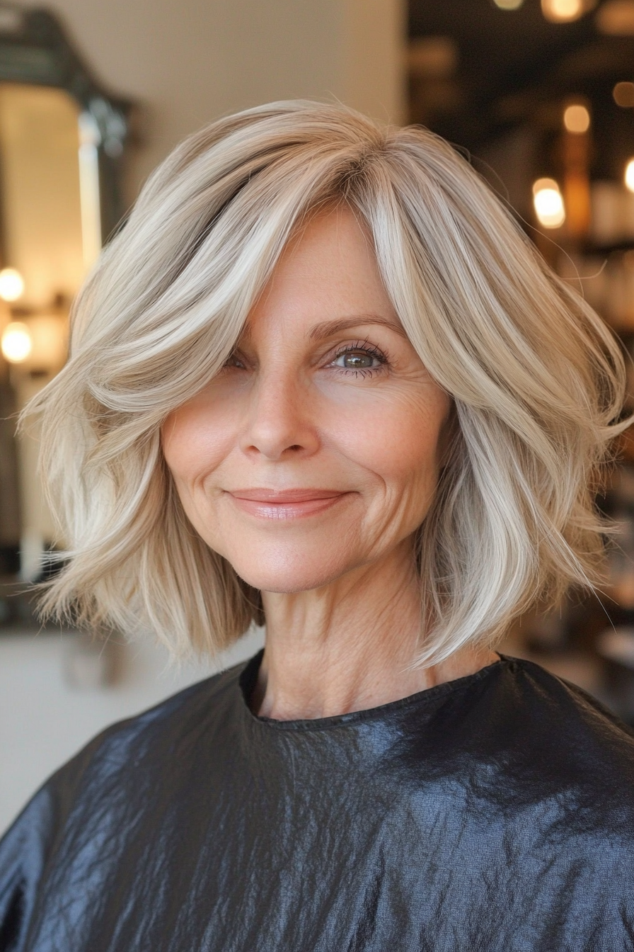 15. Messy Bob in Sandy Blonde (Bob Haircuts For Women Over 60) - Bob Haircuts For Women Over 60