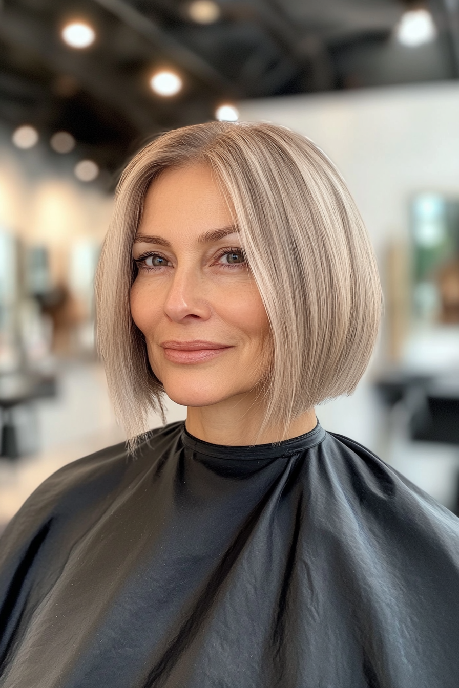 21. Soft Blunt Bob in Ash Blonde (Bob Haircuts For Women Over 60) - Bob Haircuts For Women Over 60