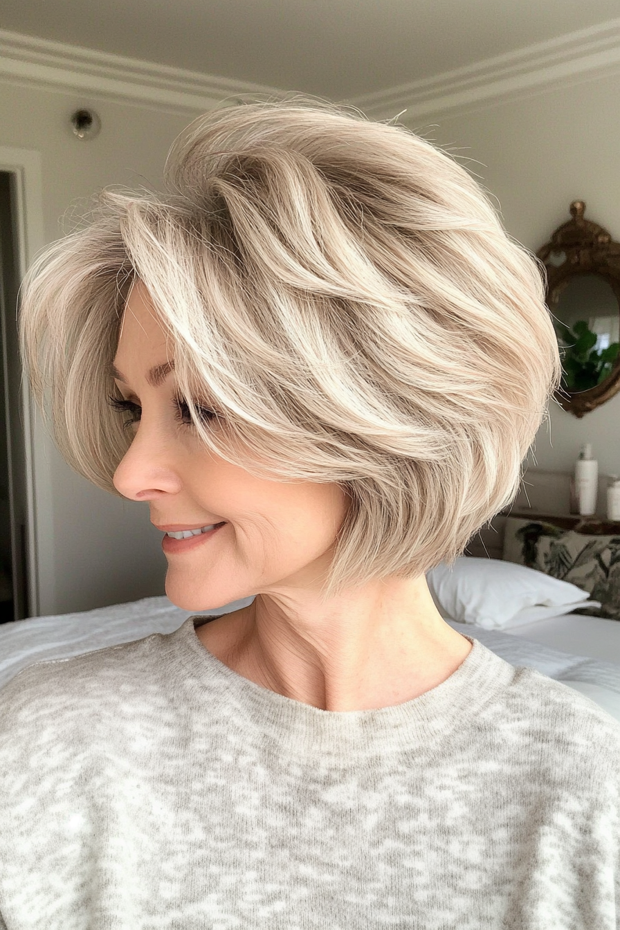 8. Textured Shag in Sandy Blonde (Short Hairstyles For Older Women) - Short Hairstyles For Older Women