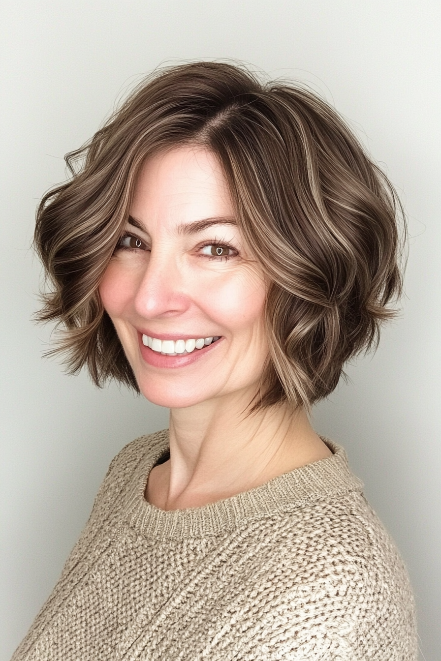 19. Choppy Bob in Deep Ash Brown (Short Hairstyles For Older Women) - Short Hairstyles For Older Women