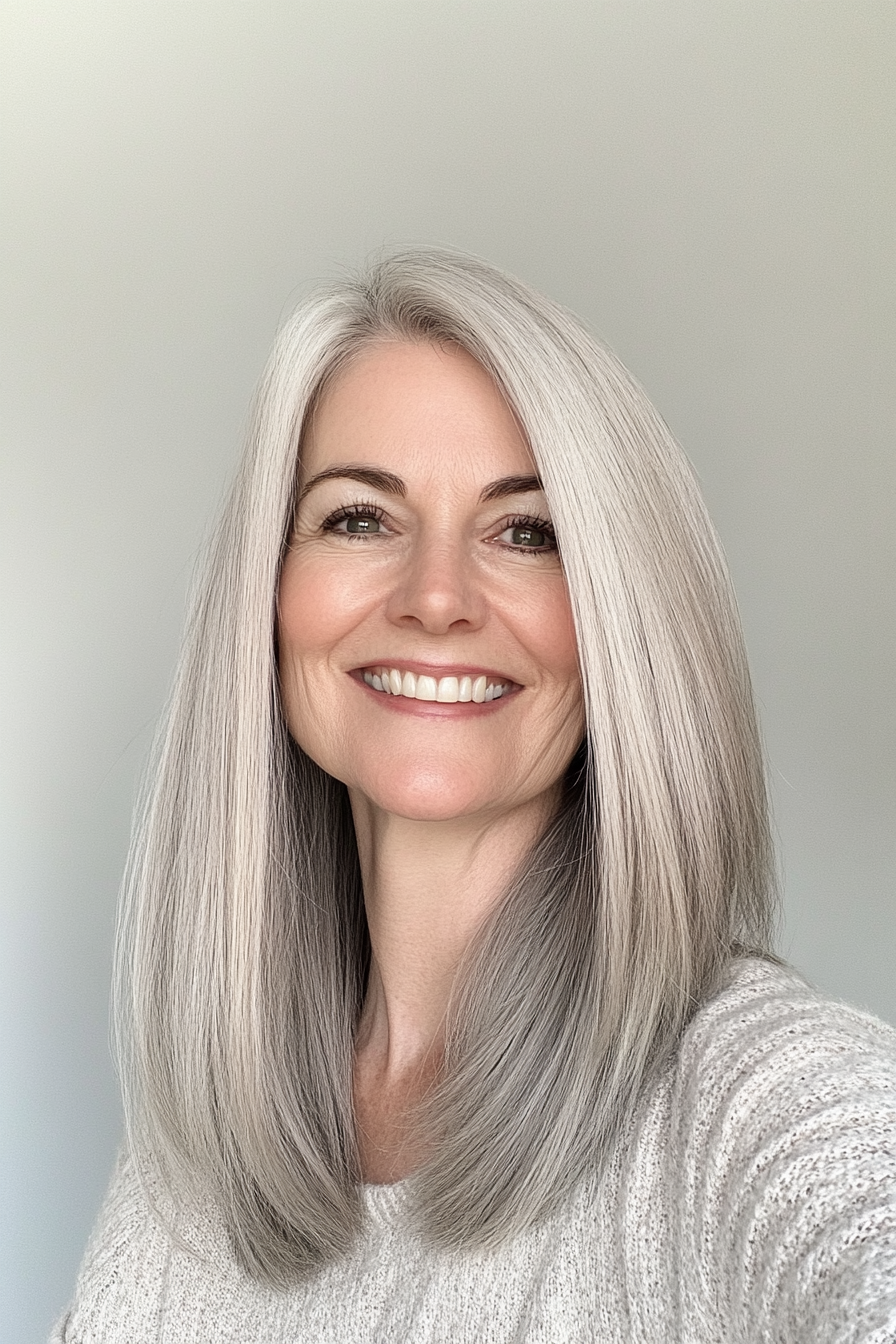 17. Cool Toned Ash Blonde Long Bob (Long Hairstyles For Women Over 50) - Long Hairstyles For Women Over 50