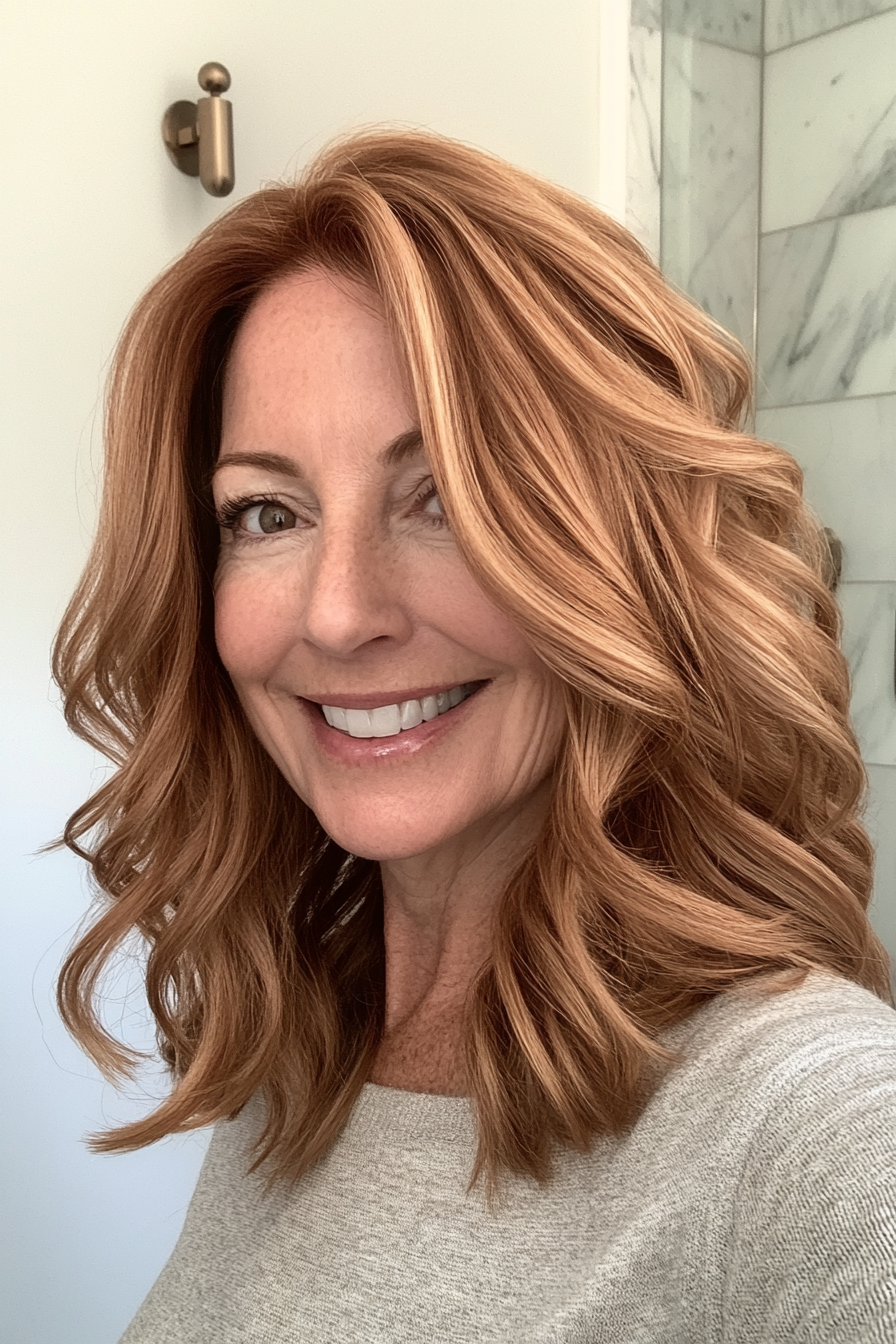 10. Wavy Shoulder-Length Cut in Light Chestnut (Best Haircuts For Women Over 50) - Best Haircuts For Women Over 50