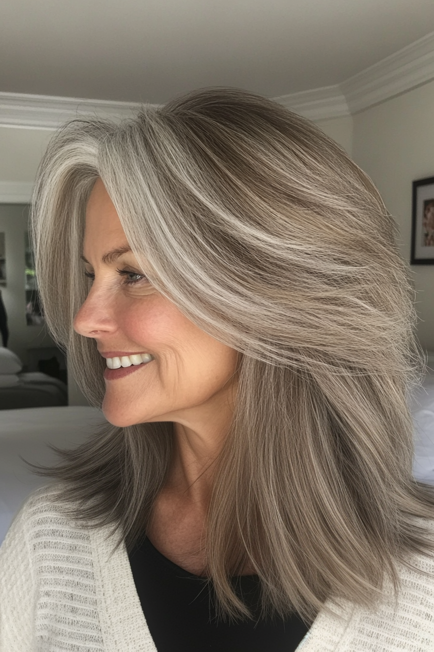 22. Airy Medium Cut with Ash Brown Undertones (Medium Length Hairstyles For Older Women) - Medium Length Hairstyles For Older Women