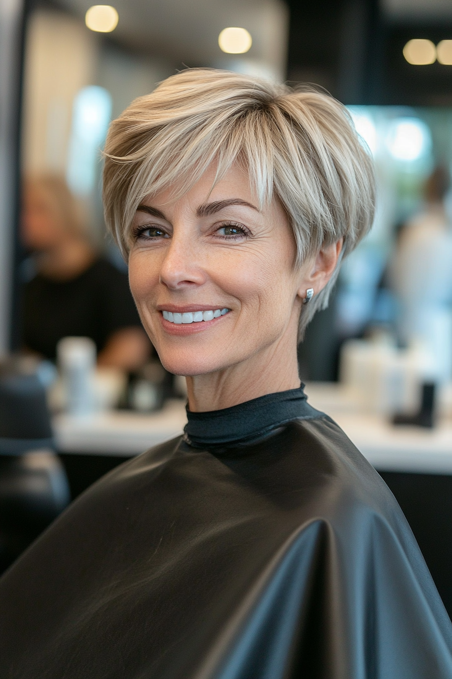 10. Long Pixie in Honey Blonde (Hairstyles For Women Over 50 With Thin Hair) - Hairstyles For Women Over 50 With Thin Hair