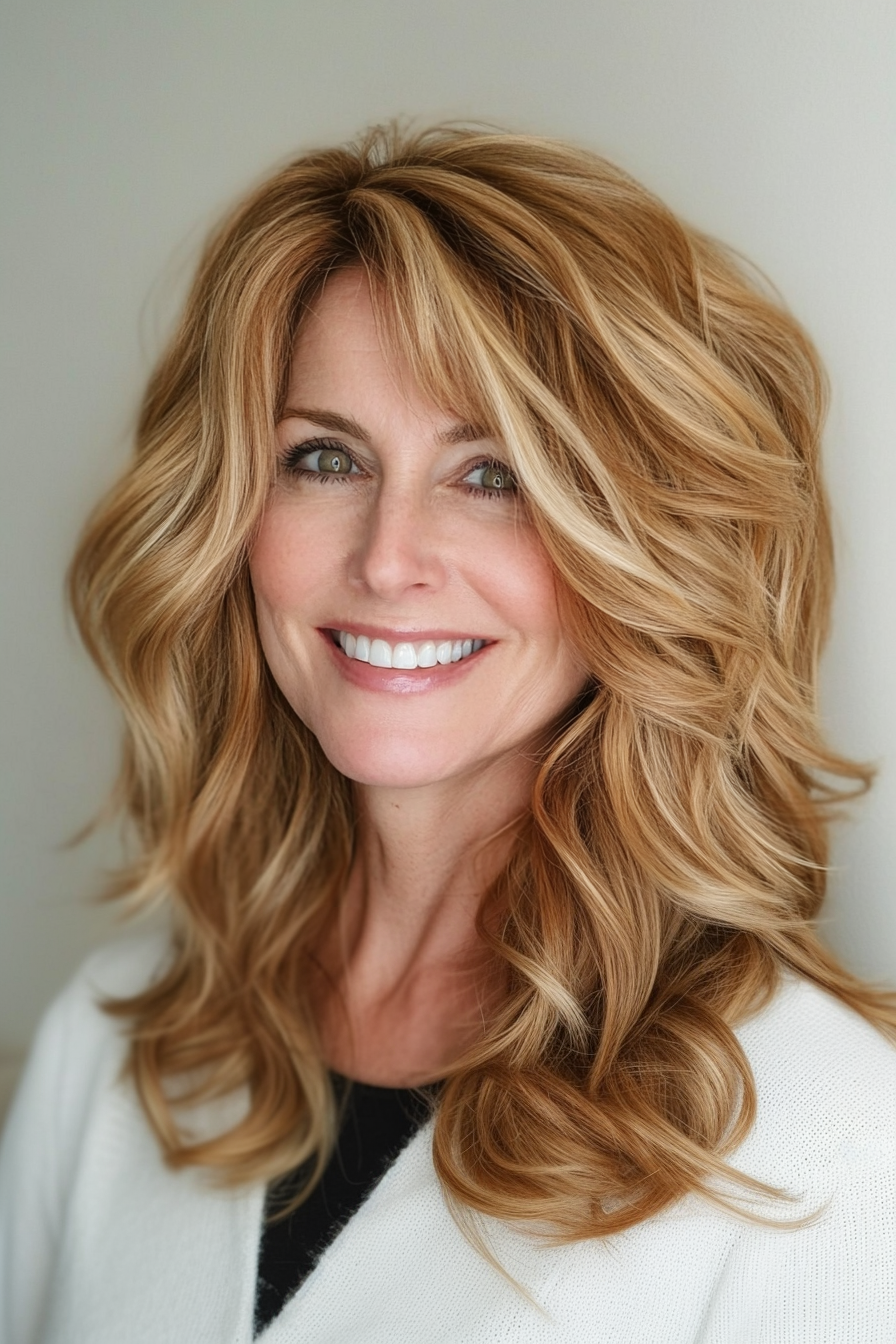 26. Wavy Shoulder-Length Cut in Golden Blonde (Hairstyles For Women Over 50 With Thin Hair) - Hairstyles For Women Over 50 With Thin Hair