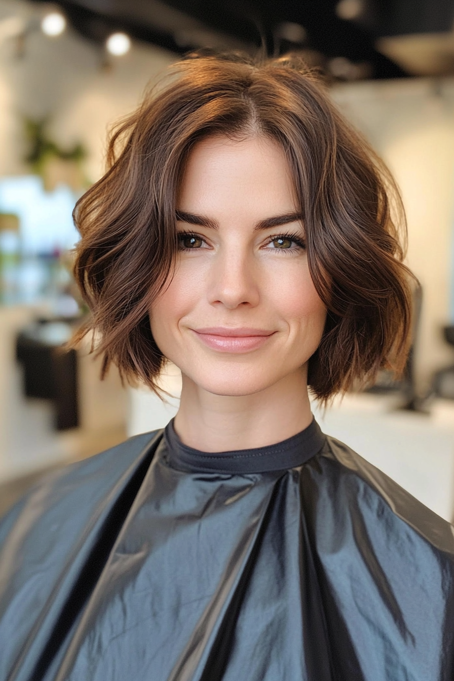 1. Textured Bob with Soft Brunette Layers (Short Hairstyles With Layers) - Short Hairstyles With Layers
