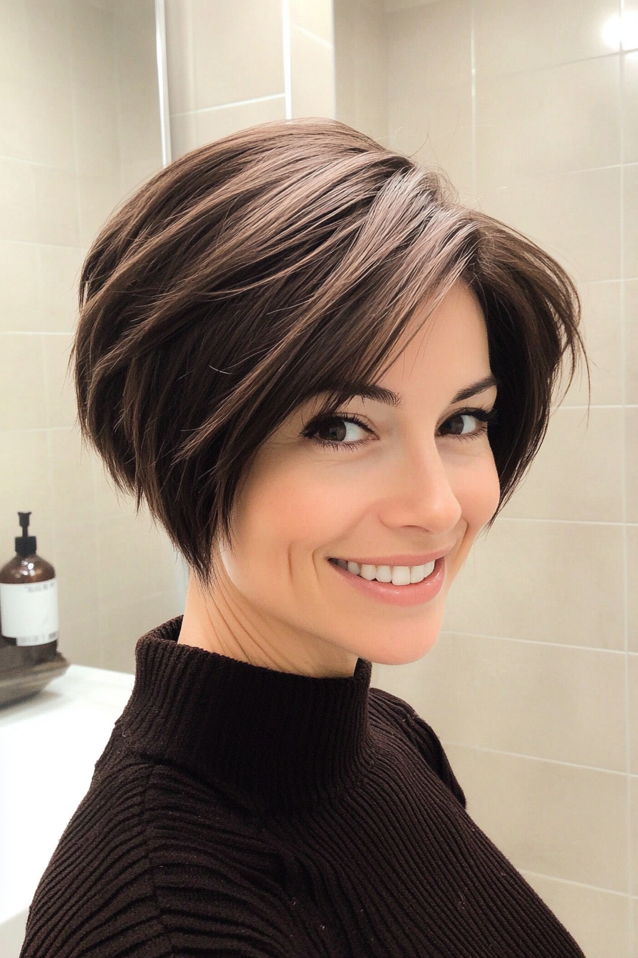 6. Tapered Pixie in Dark Espresso (Short Hairstyles With Layers) - Short Hairstyles With Layers