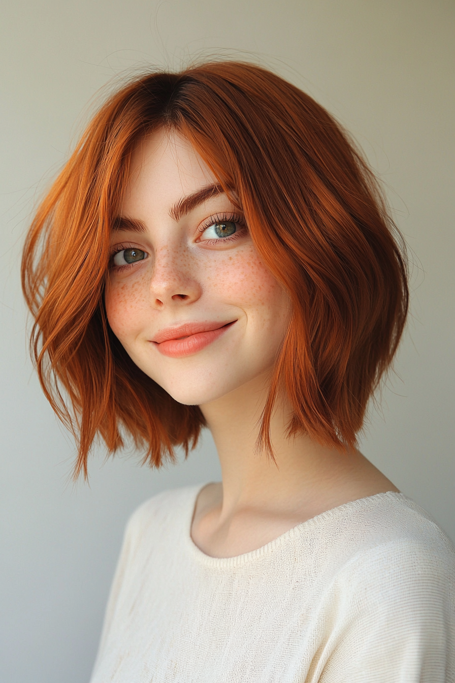 7. Choppy Bob in Soft Auburn (Short Hairstyles With Layers) - Short Hairstyles With Layers