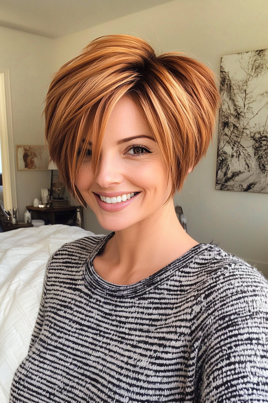 10. Short Layered Pixie in Honey Brown (Short Hairstyles With Layers) - Short Hairstyles With Layers