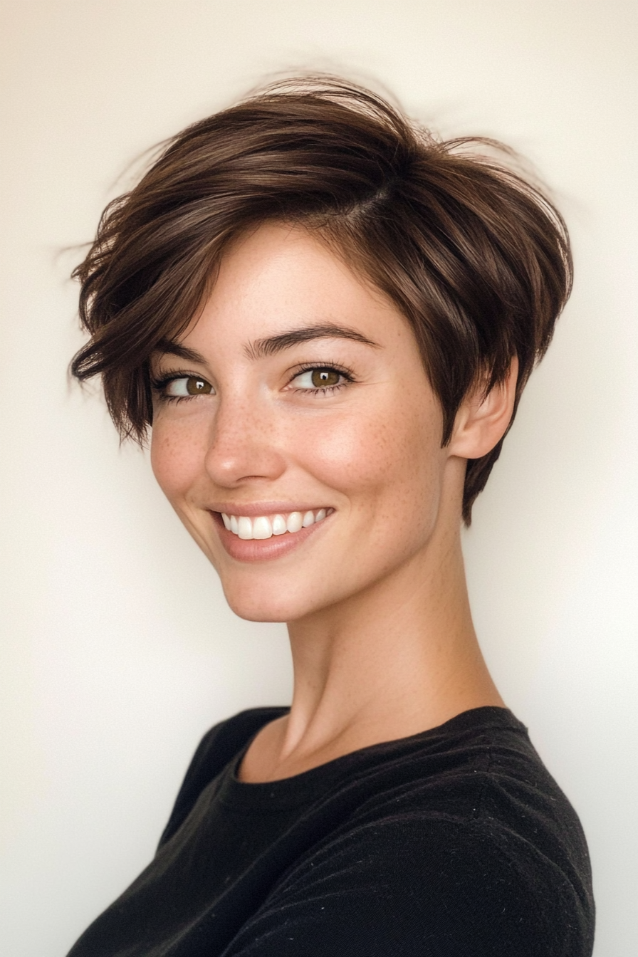 2. Tapered Pixie in Dark Espresso (Short Pixie Haircuts) - Short Pixie Haircuts