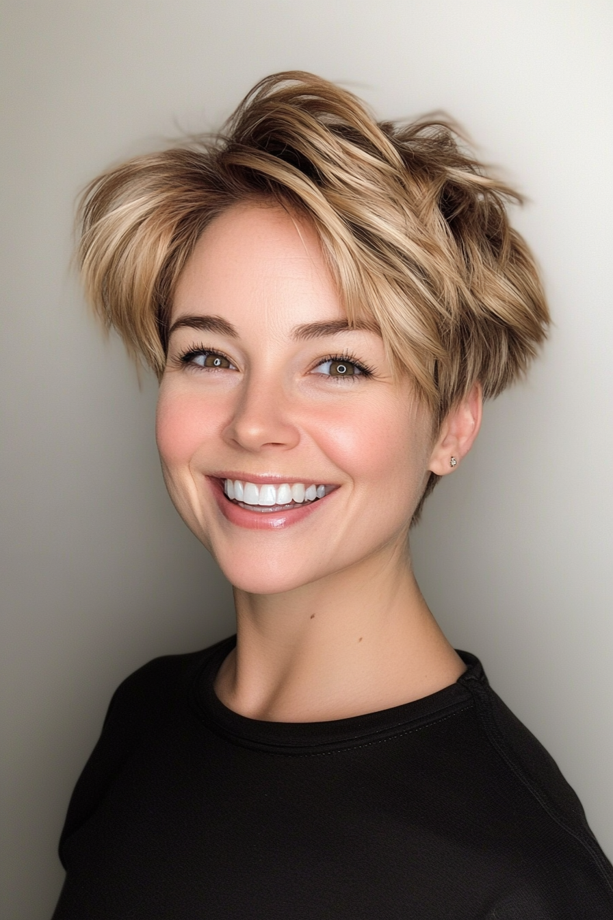 3. Choppy Pixie in Warm Honey Blonde (Short Pixie Haircuts) - Short Pixie Haircuts