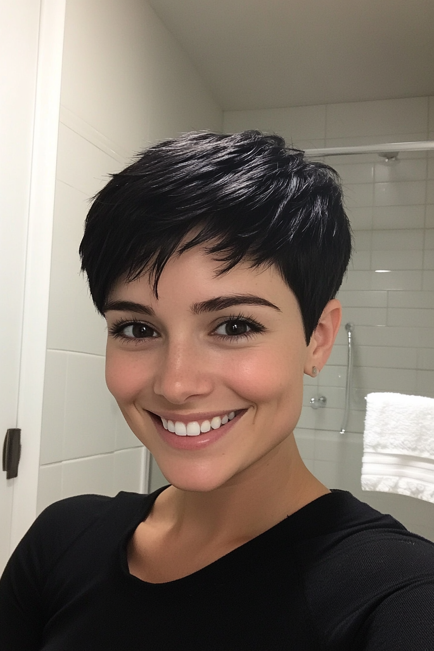 4. Classic Pixie in Soft Black (Short Pixie Haircuts) - Short Pixie Haircuts