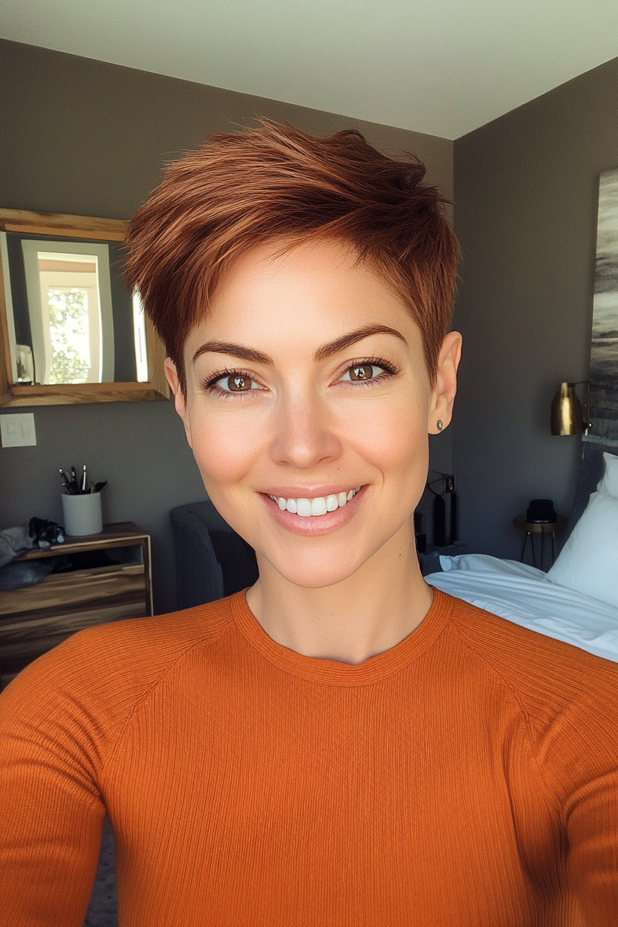 9. Cropped Pixie in Warm Auburn (Short Pixie Haircuts) - Short Pixie Haircuts