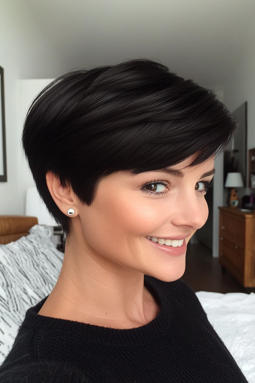 12. Sleek Pixie in Jet Black (Short Pixie Haircuts) - Short Pixie Haircuts
