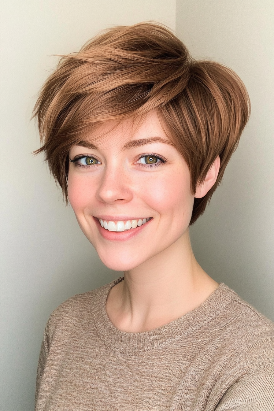 18. Pixie Bob in Warm Golden Brown (Short Pixie Haircuts) - Short Pixie Haircuts