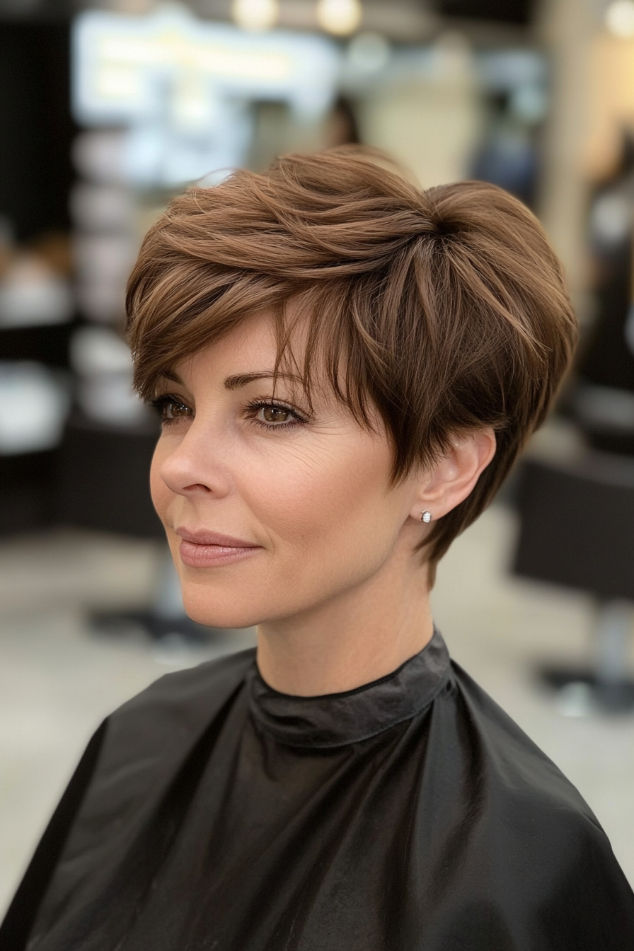 19. Blended Pixie in Light Chocolate Brown (Short Pixie Haircuts) - Short Pixie Haircuts