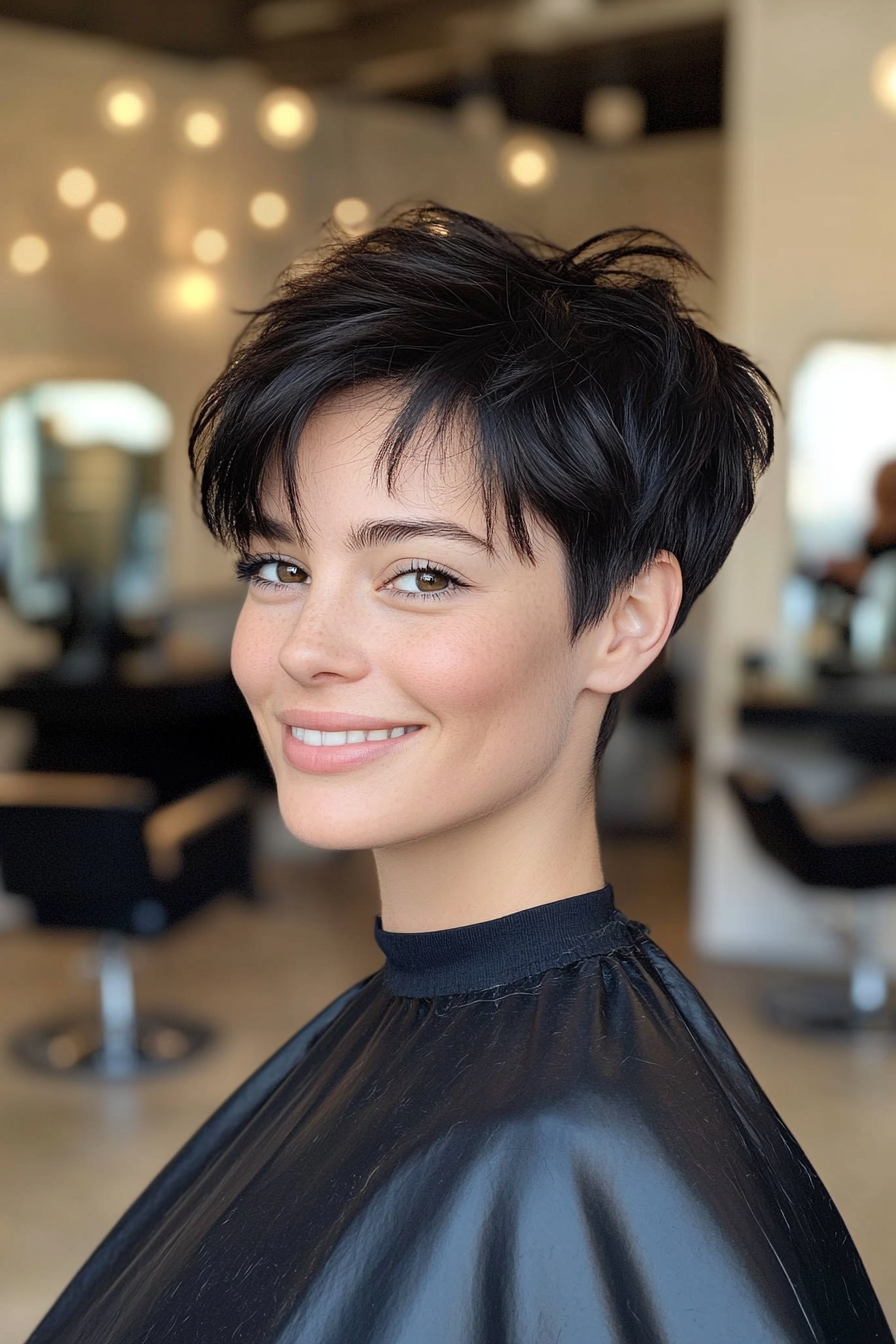 22. Minimalist Pixie in True Black (Short Pixie Haircuts) - Short Pixie Haircuts