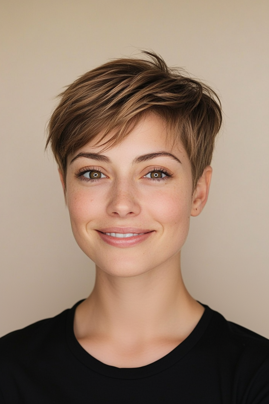 24. Boyish Pixie in Neutral Brown (Short Pixie Haircuts) - Short Pixie Haircuts