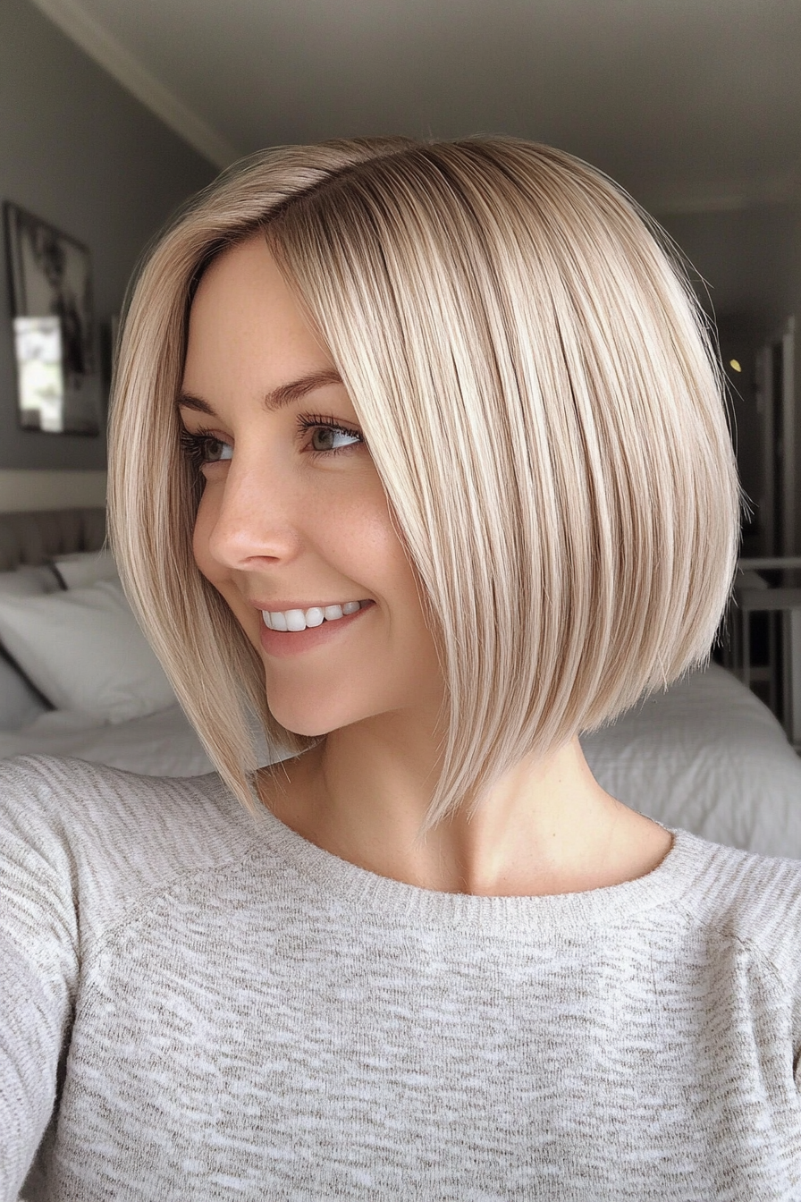19. Chic Blonde Tapered Bob (Blonde Haircuts) - Blonde Haircuts