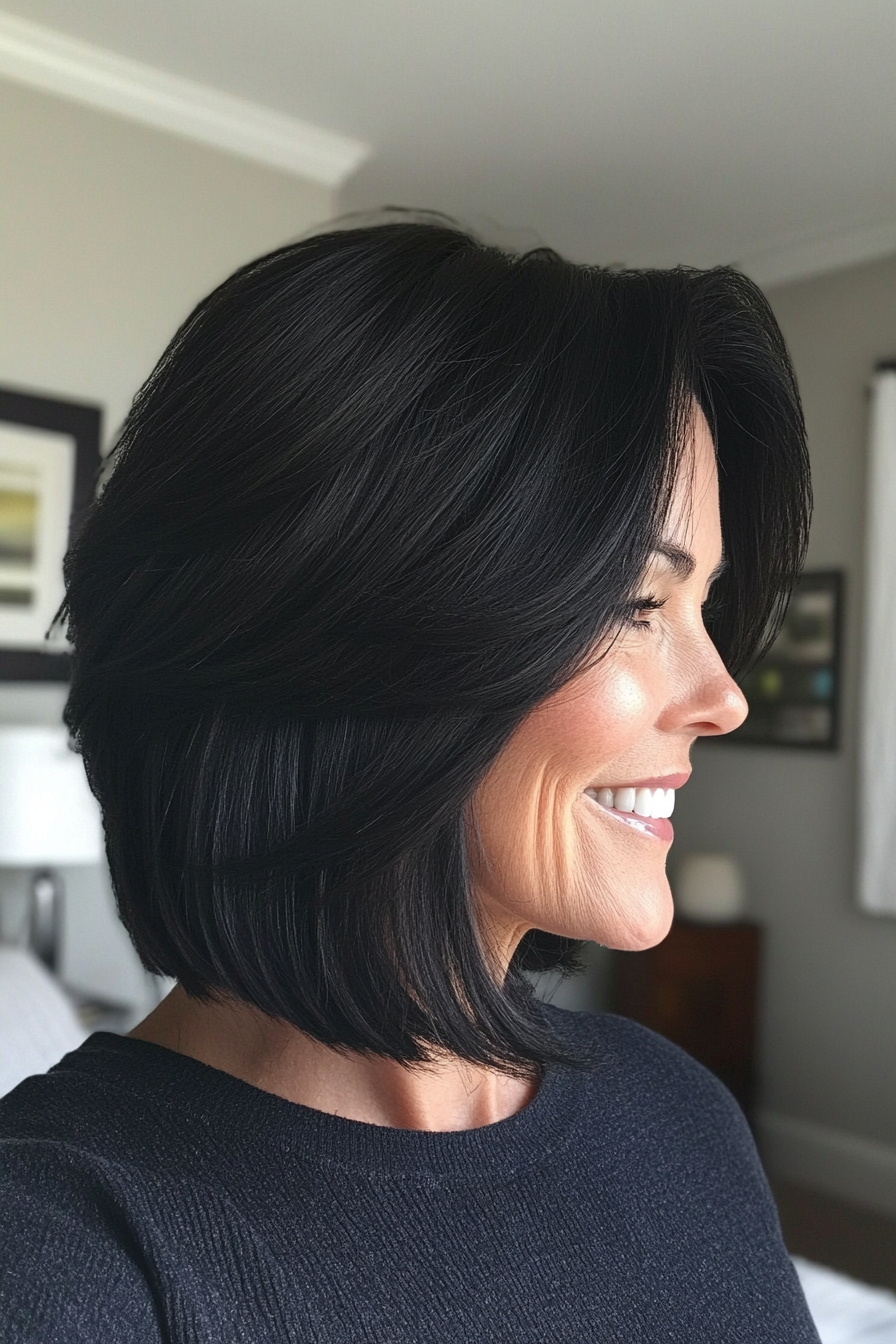 4. Elegant Layered Lob (Haircuts For Older Women With Thin Hair) - Haircuts For Older Women With Thin Hair