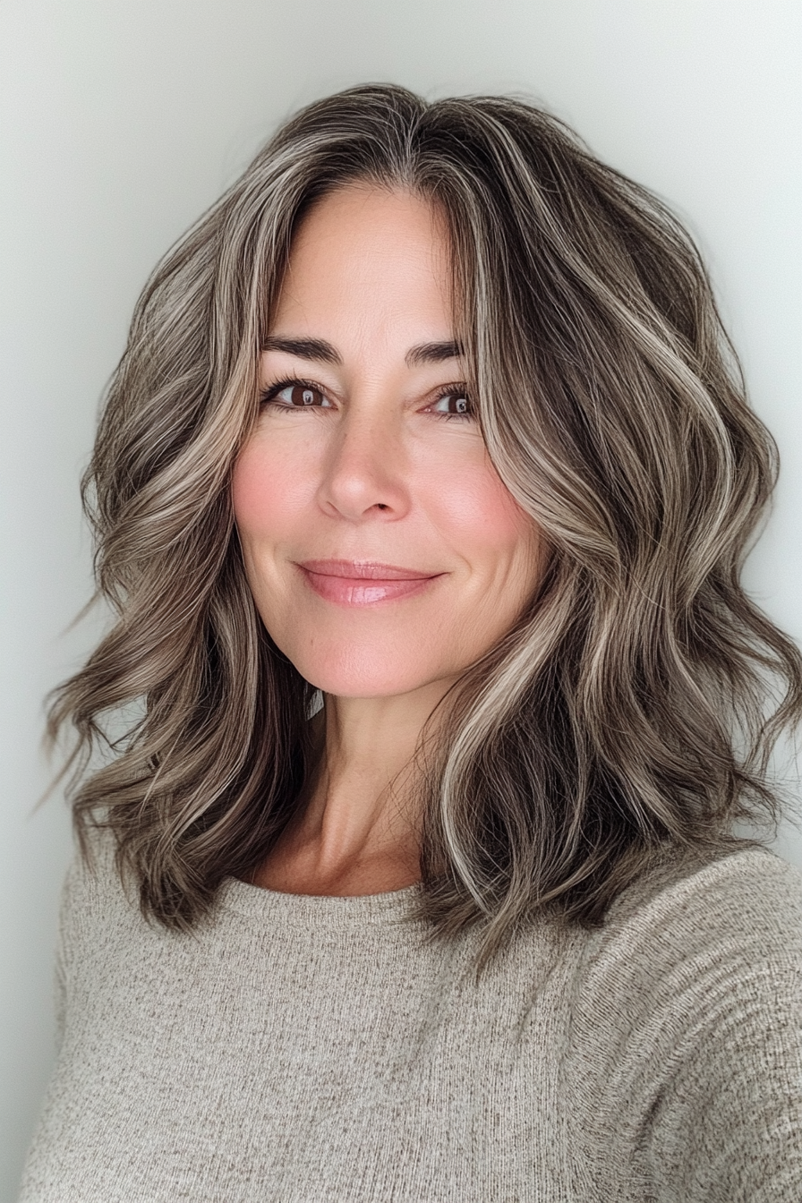 6. Textured Wavy Cut (Haircuts For Older Women With Thin Hair) - Haircuts For Older Women With Thin Hair