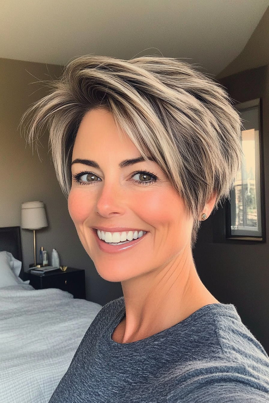 12. Refined Choppy Cut (Haircuts For Older Women With Thin Hair) - Haircuts For Older Women With Thin Hair