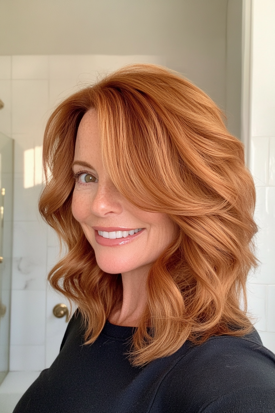 13. Layered Mid-Length Waves (Haircuts For Older Women With Thin Hair) - Haircuts For Older Women With Thin Hair