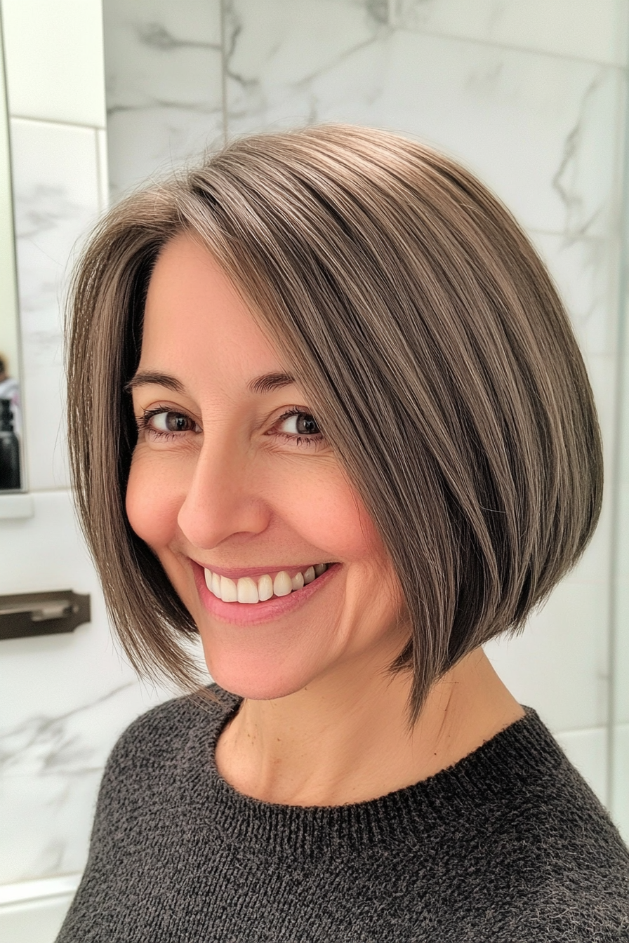 16. Refined Blunt Layers (Haircuts For Older Women With Thin Hair) - Haircuts For Older Women With Thin Hair