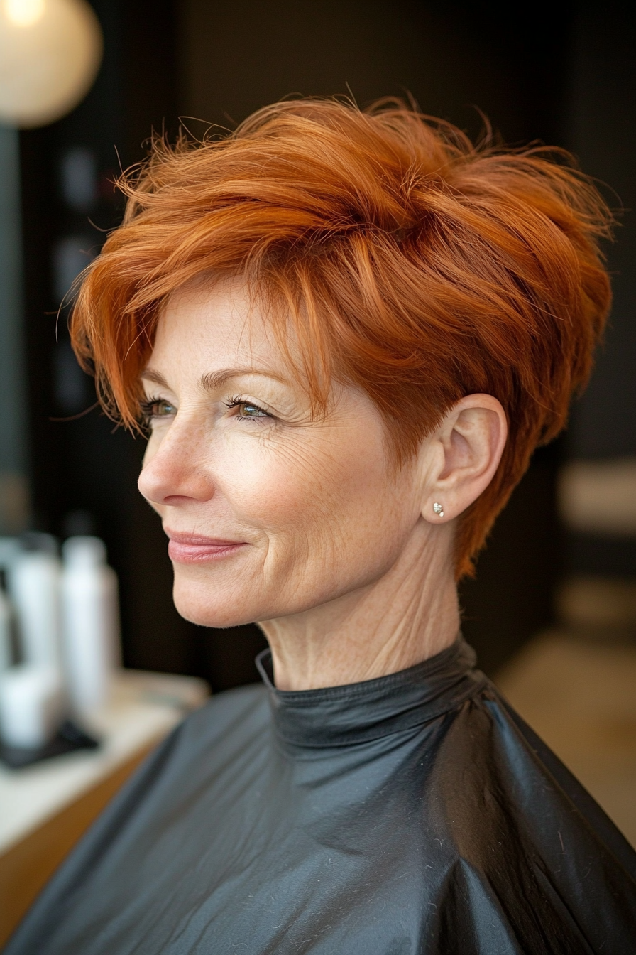 21. Dynamic Layered Pixie (Haircuts For Older Women With Thin Hair) - Haircuts For Older Women With Thin Hair