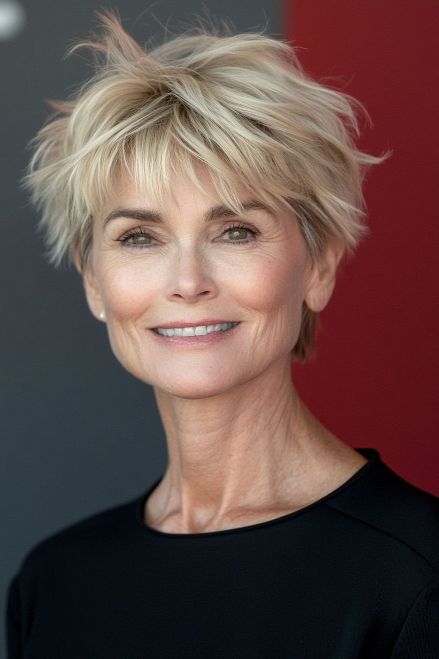 12. Textured Crop in Honey Blonde (Short Haircuts For Women Over 50) - Short Haircuts For Women Over 50