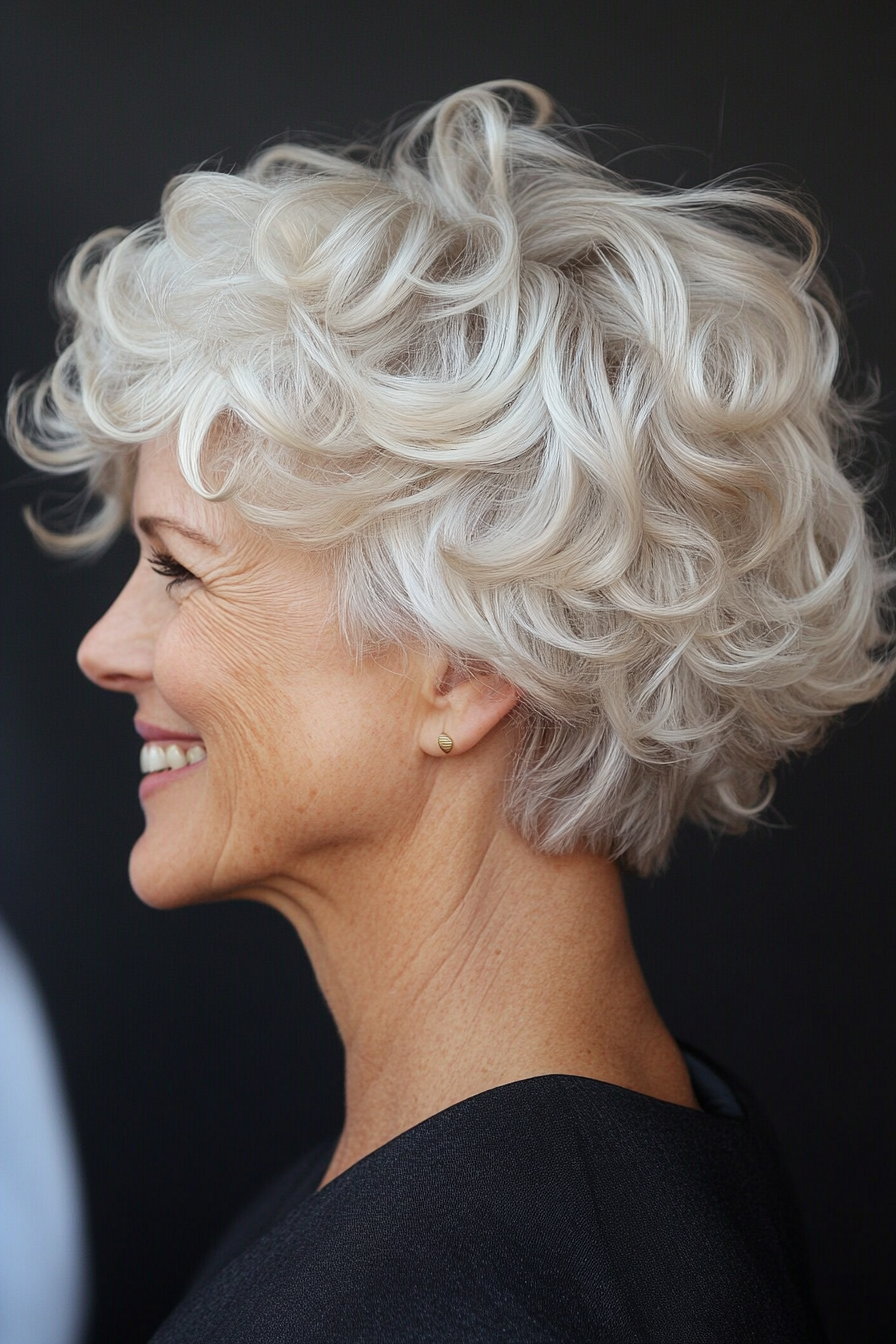 10. Soft Curls in Platinum Blonde (Hairstyles For Women Over 70) - Hairstyles For Women Over 70
